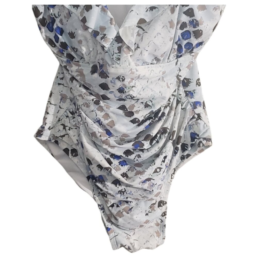 CT1902 DKNY One Piece White/Multi Swimsuit with Built in Bra 18 - Picture 3 of 6